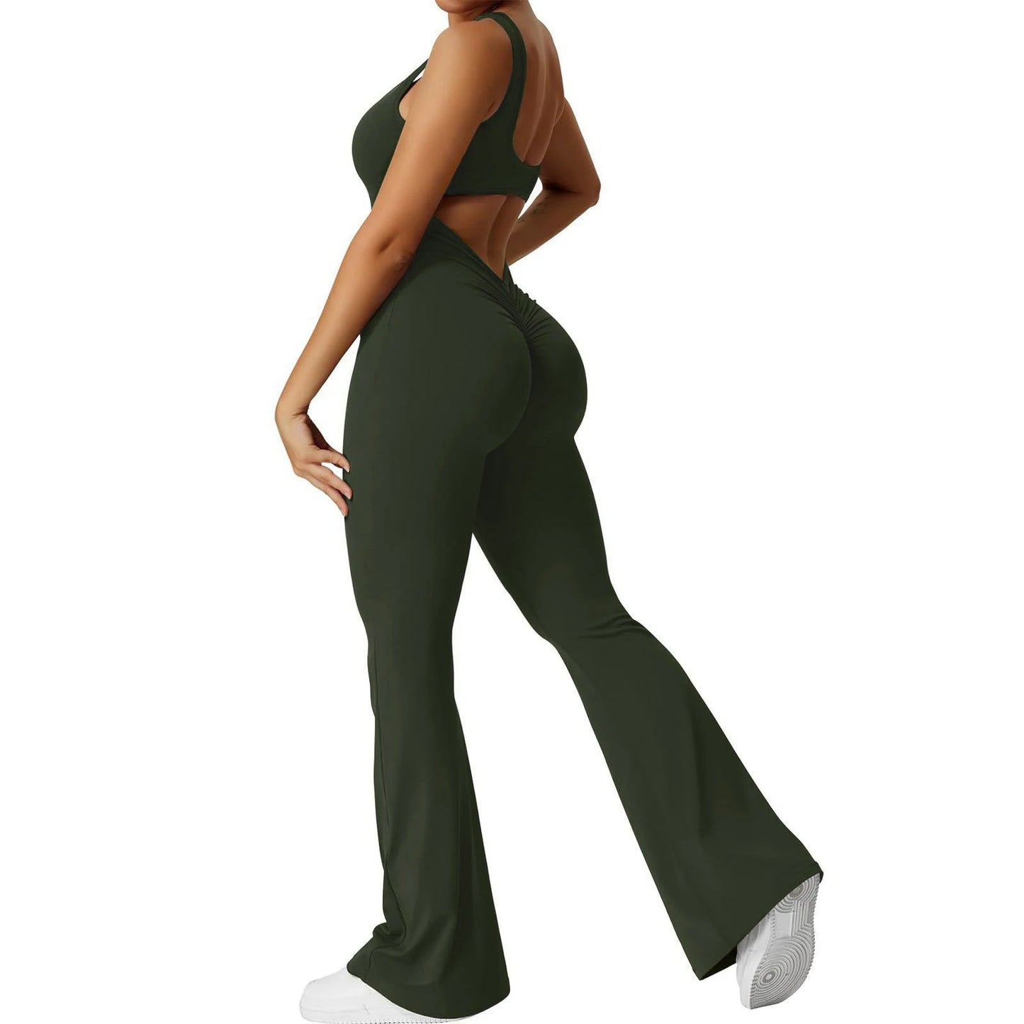 Vera Flair - V-Back Flared Jumpsuit