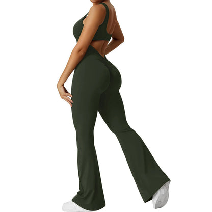 Vera Flair - V-Back Flared Jumpsuit